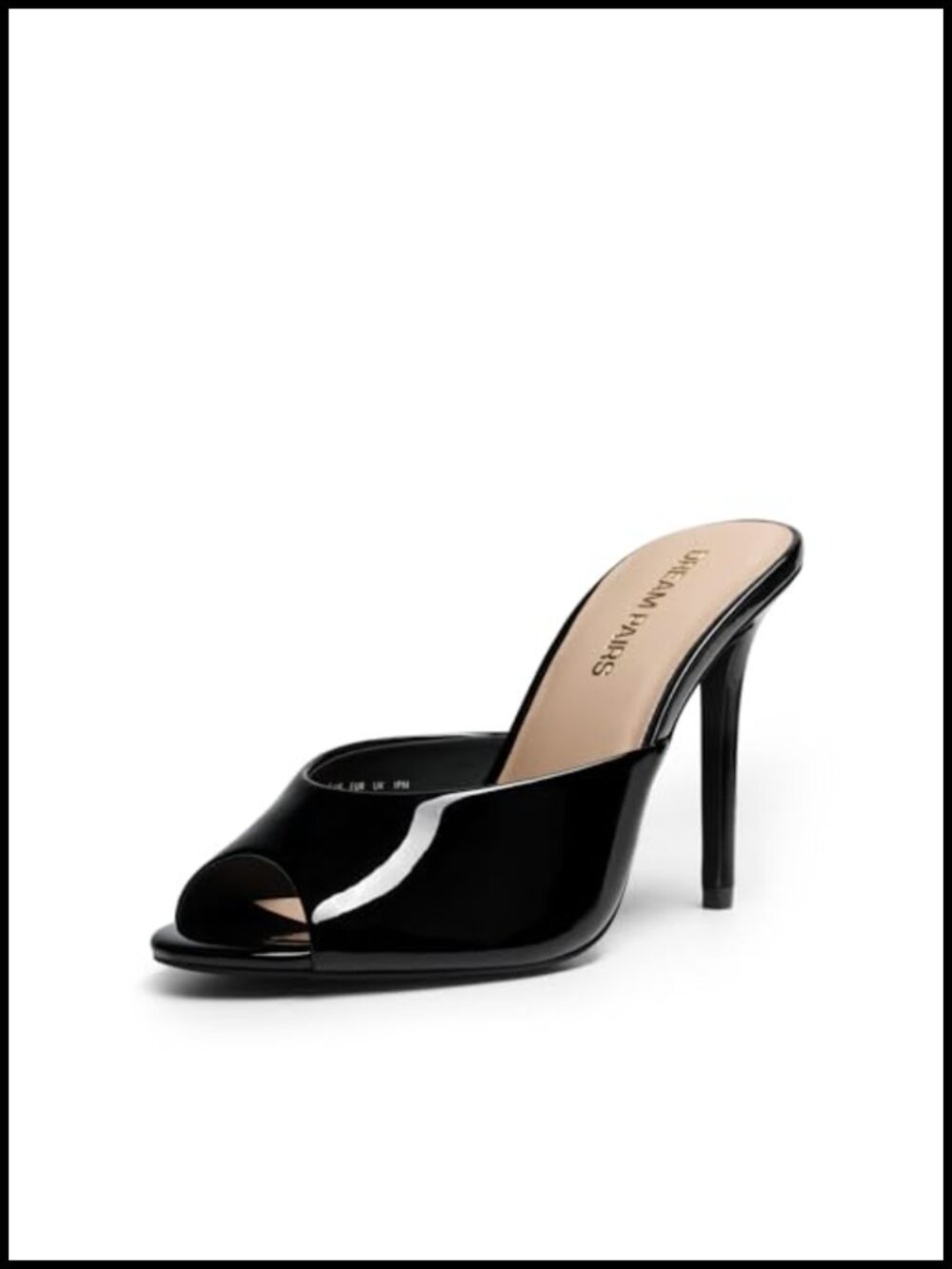 Women's Peep Toe Mule Heel Sandal, 3.94" Stiletto Heel, PU Foam Insole